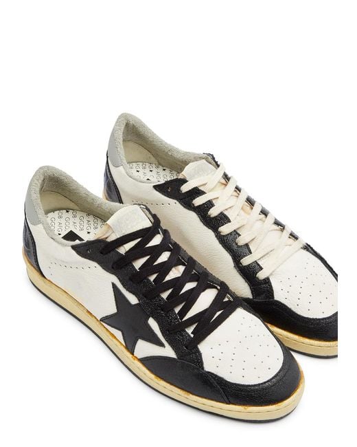 Golden Goose Deluxe Brand Black Ball Star Panelled Leather Sneakers for men