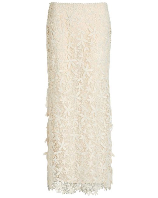 Totême  Natural Floral Guipure Lace Maxi Skirt
