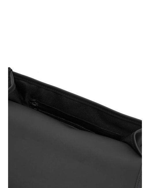 Rains Black Mini Rubberised Backpack