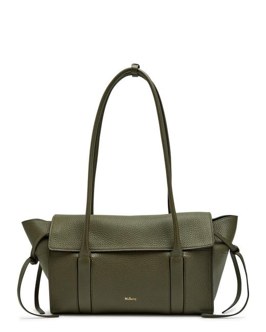 Mulberry Green Small Soft Bayswater Grained Leather Shoulder Bag