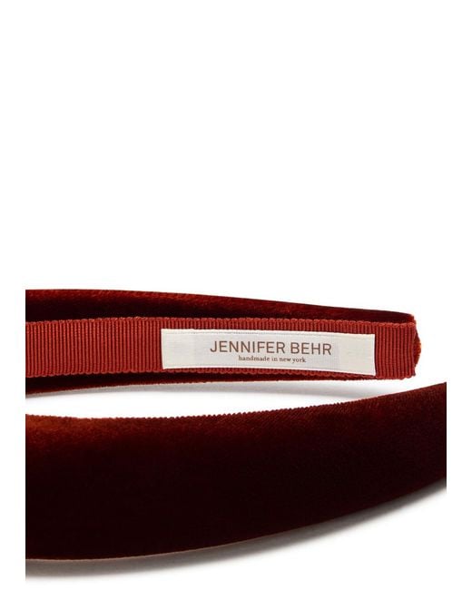 Jennifer Behr Red Tori Padded Velvet Headband