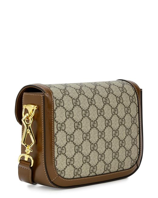 Gucci Horsebit 1955 Mini Monogrammed Saddle Bag in Brown Lyst UK