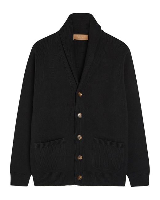 Now You Live Black Carlton Cotton Cardigan for men