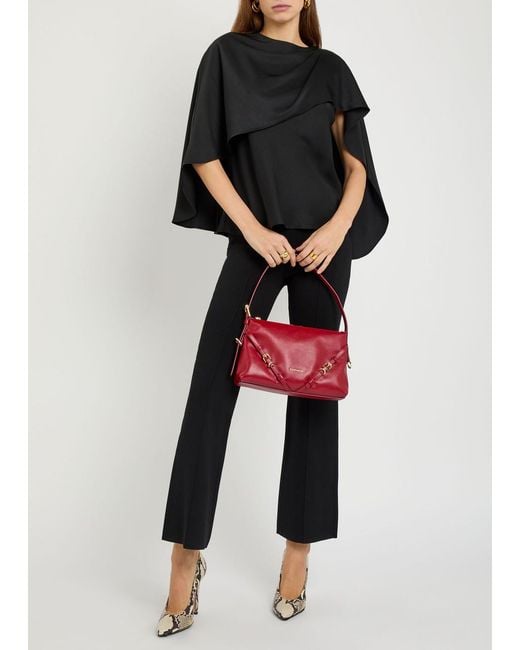 Jonathan Simkhai Black Eliora Cape-Effect Satin Top