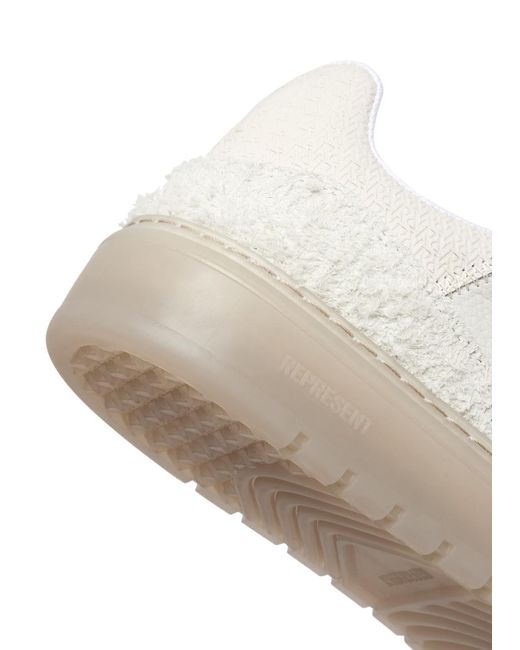 Represent White Virtus Panelled Leather Sneakers for men