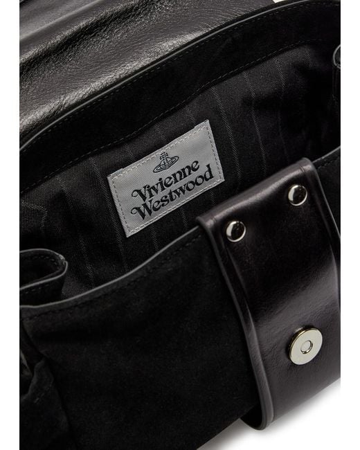 Vivienne Westwood Black Hazel Treasure Suede Shoulder Bag