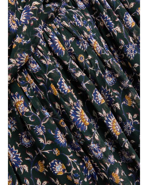 veronica beard mick silk dress Veronica Beard Mick Floral-print Silk Maxi Dress in Gray