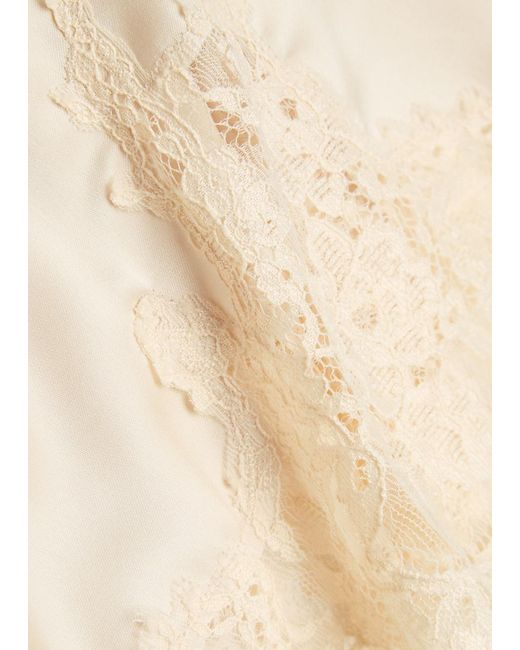 Reformation White Fern Lace-Trim Satin Shorts