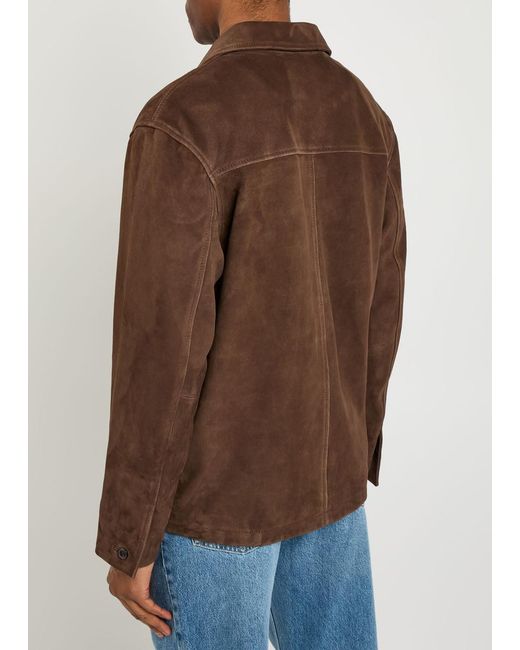 Officine Generale Brown Erickson Suede Jacket for men
