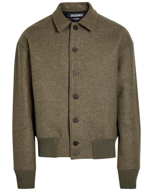 Jacquemus Green Le Bomber Feltro Wool Jacket for men