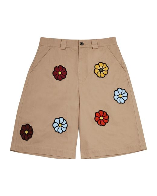 Moncler Genius Natural 1 Moncler Jw Anderson Floral Cotton Shorts for men