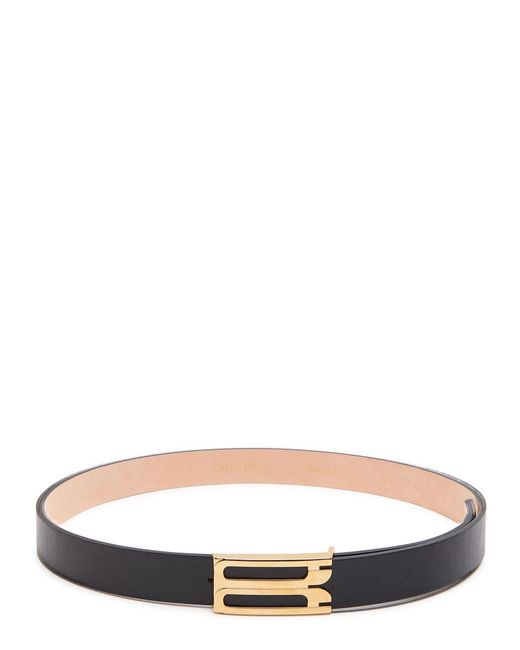 Victoria Beckham Black Frame Grained Leather Belt