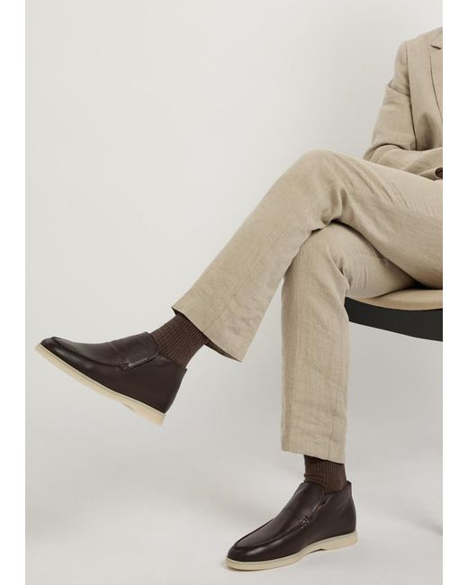 Aurélien Brown City Grained Leather Loafers for men