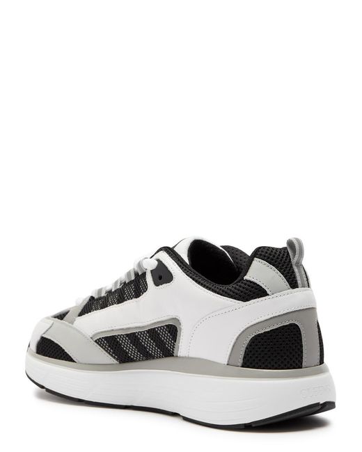 Cleens White Hyper Runner Panelled Mesh Sneakers for men