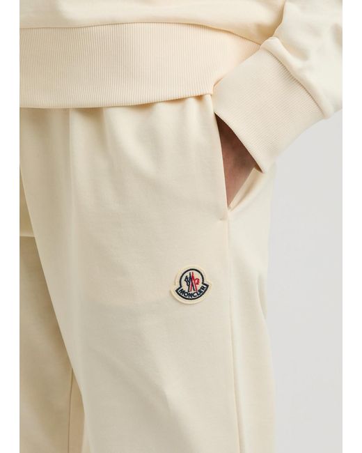 Moncler Natural Logo-Appliquéd Cotton Sweatpants