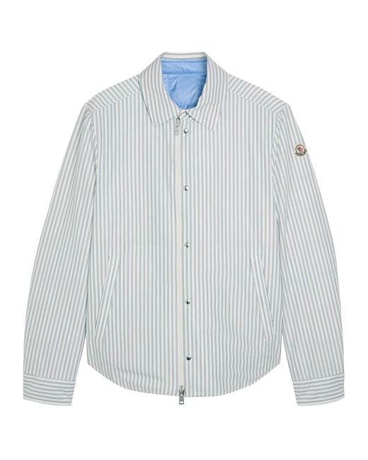 Moncler Blue Cresent Reversible Cotton-Blend Poplin Jacket for men