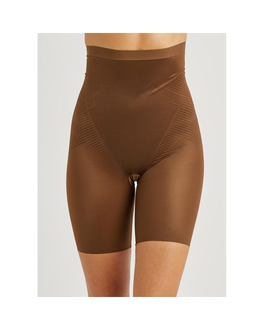 Spanx Brown Thinstincts 2.0 High-Waist Mid-Thigh Shorts