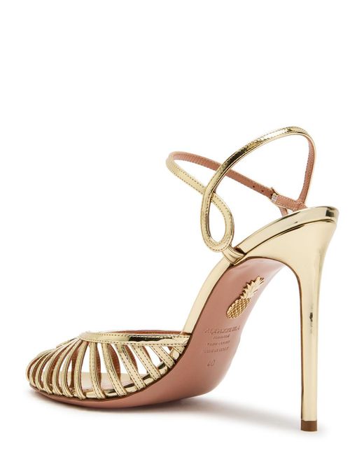 Aquazzura Sweet Surrender 105 Metallic Leather Pumps