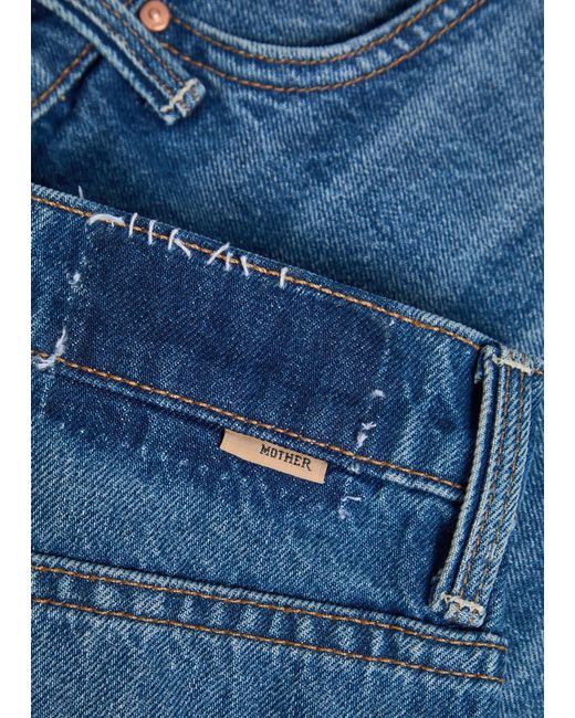 Mother Blue The Dodger Fray Denim Shorts