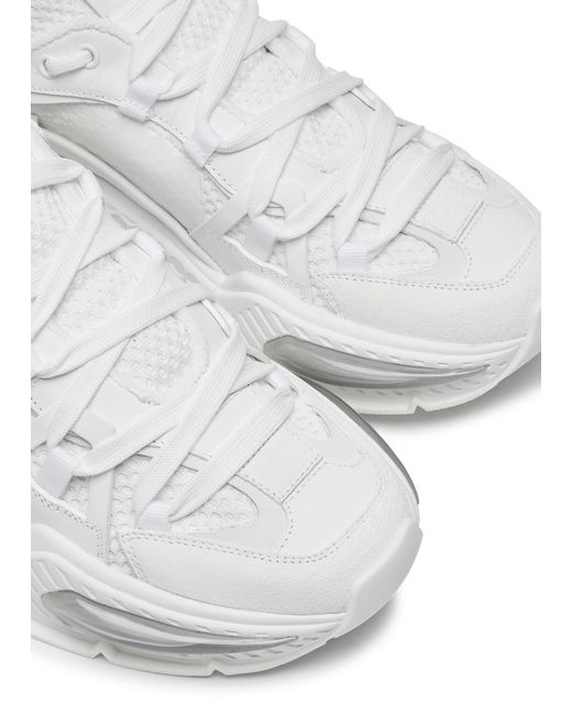 Dolce & Gabbana White Runner Panelled Mesh Sneakers for men