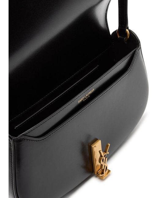 Saint Laurent Black Demilune Leather Shoulder Bag