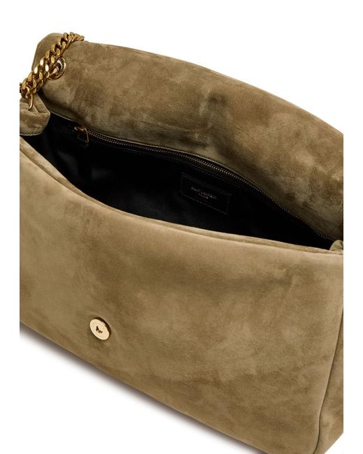 Saint Laurent Brown Calypso Large Padded Suede Shoulder Bag