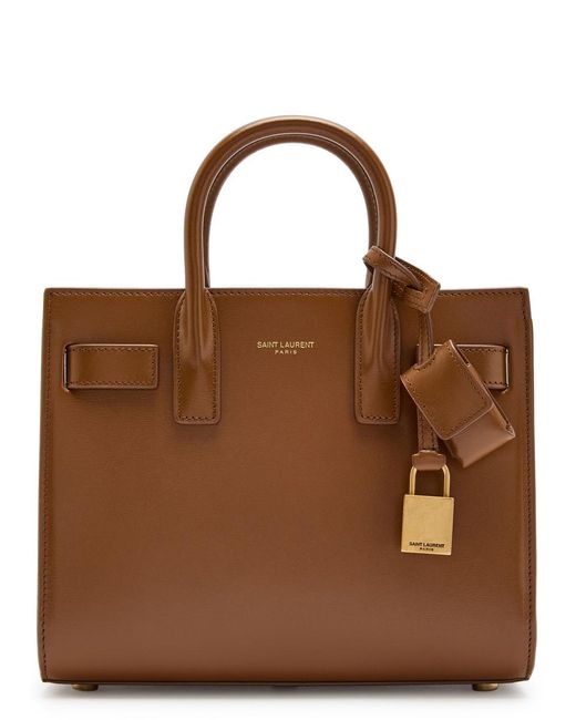 Saint Laurent Brown Sac De Jour Nano Leather Top Handle Bag