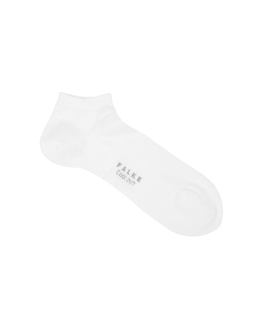 Falke White Cool 24/7 Cotton-Blend Trainer Socks for men