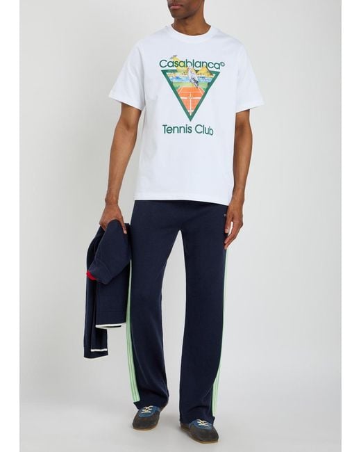 Casablanca White Tennis Club Printed Cotton T-Shirt for men