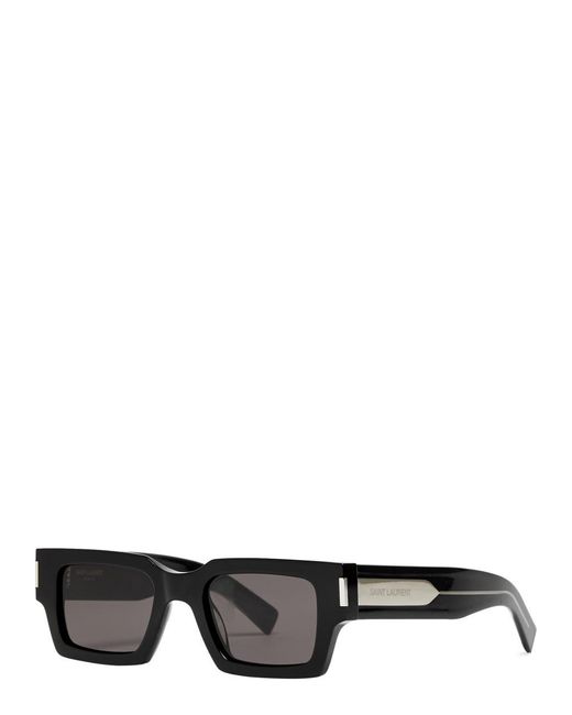 Saint Laurent Black Rectangle-frame Sunglasses for men
