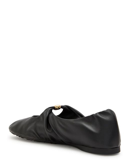 Loewe Black Pebble Leather Ballet Flats
