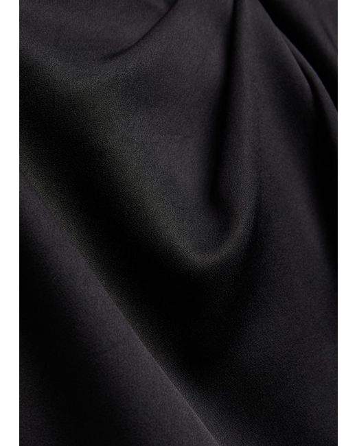 Jonathan Simkhai Black Eliora Cape-Effect Satin Top