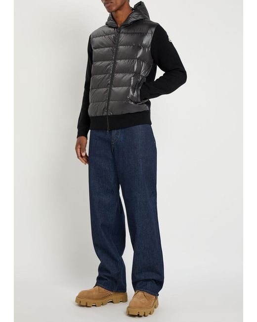 Moncler Black Quilted Wool Jacket for men