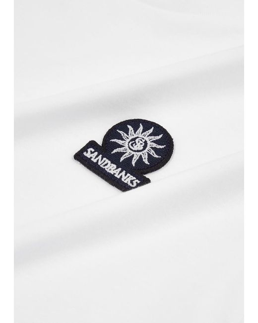 Sandbanks White Logo Cotton T-Shirt for men
