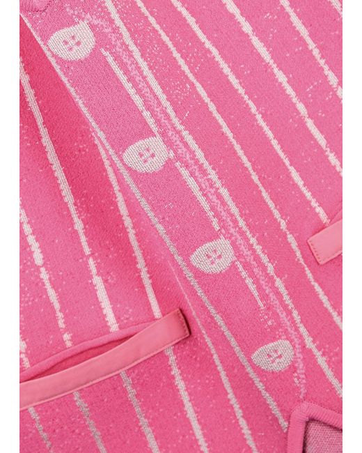 Ph5 Pink Marigold Intarsia Stretch-knit Top