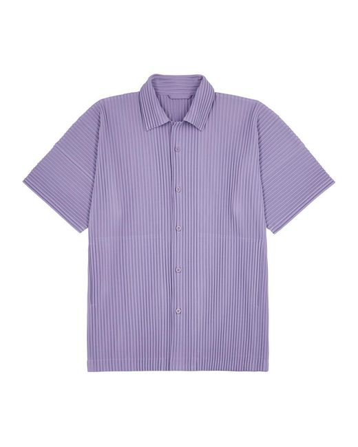 Issey Miyake Purple Homme Plissé Pleated Jersey Shirt for men