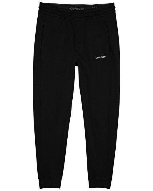 Calvin Klein Black Logo-print Cotton-blend Sweatpants for men