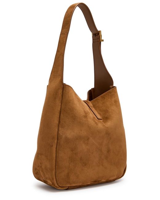 Saint Laurent Brown Le 5 À 7 Small Suede Hobo Bag