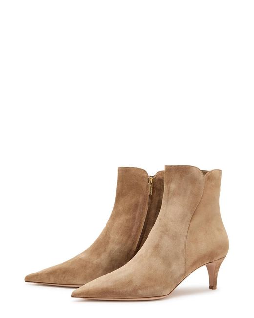 Gianvito Rossi Brown Levy 55 Suede Ankle Boots