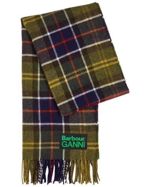 Barbour Multicolor X Ganni Checked Wool Scarf