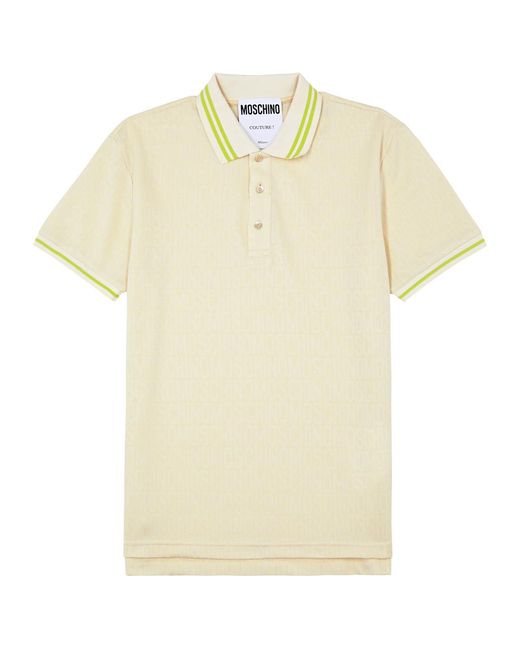 Moschino Natural Logo-jacquard Jersey Polo Shirt for men