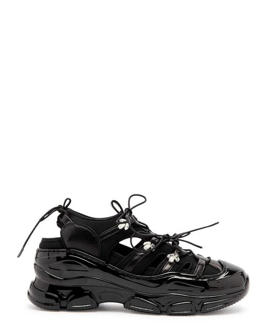 Simone Rocha Black Embellished Neoprene Sneakers