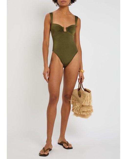 Away That Day Green Cannes Swimsuit