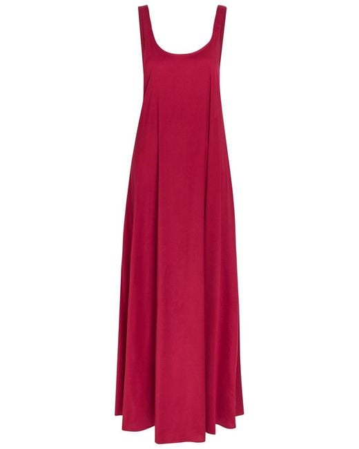 Max Mara Gathered-Back Cotton-Blend Maxi Dress