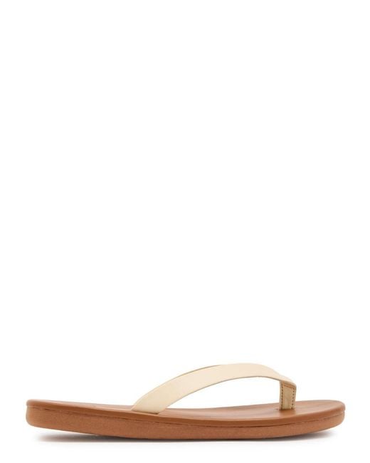Ancient Greek Sandals White Saionara Leather Flip Flops