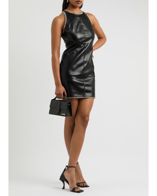 Nanushka Black Franca Faux Leather Mini Dress