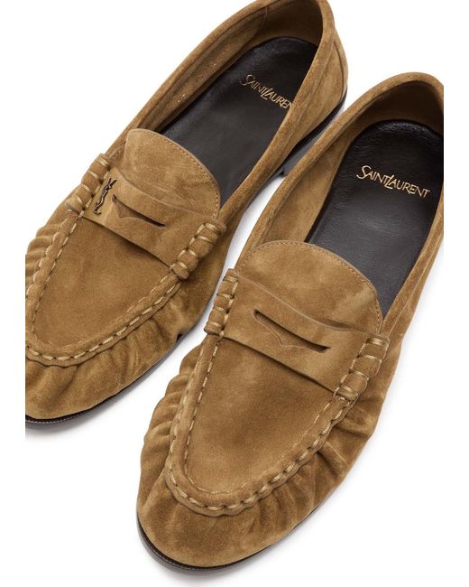 Saint Laurent Brown Le Loafer Suede Loafers for men