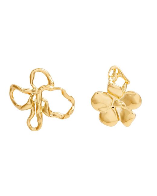 Completedworks Metallic Flower 18kt -plated Drop Earrings