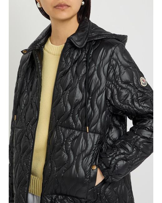 Moncler Black Balette Hooded Quilted Jacket