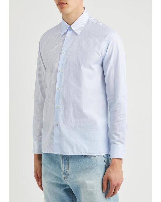 Soulland White Perry Striped Cotton Shirt for men